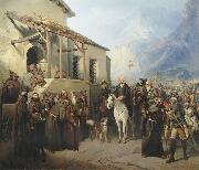 Creator:Adolf Charlemagne. Field Marshal Alexander Suvorov at the top of the St. Gotthard September 13 USA oil painting artist